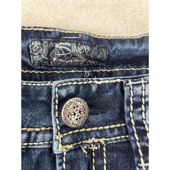 Silver Jeans Suki Bootcut Women’s Size 30 X 31 Mid Slim Boot Blue Fluid Denim - Picture 4 of 9